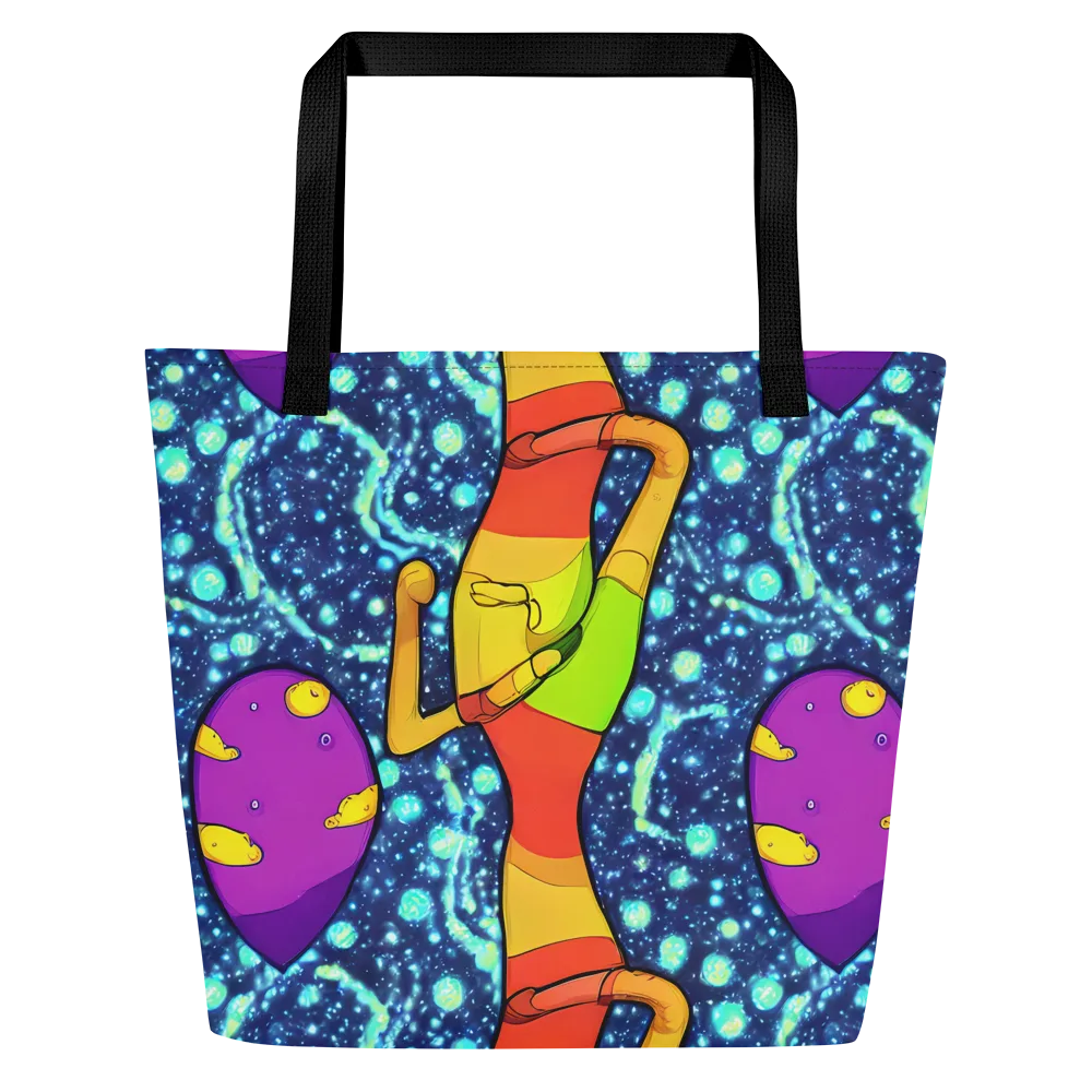 Cosmic Siblings on Large Tote Bag W/ Pocket — Front