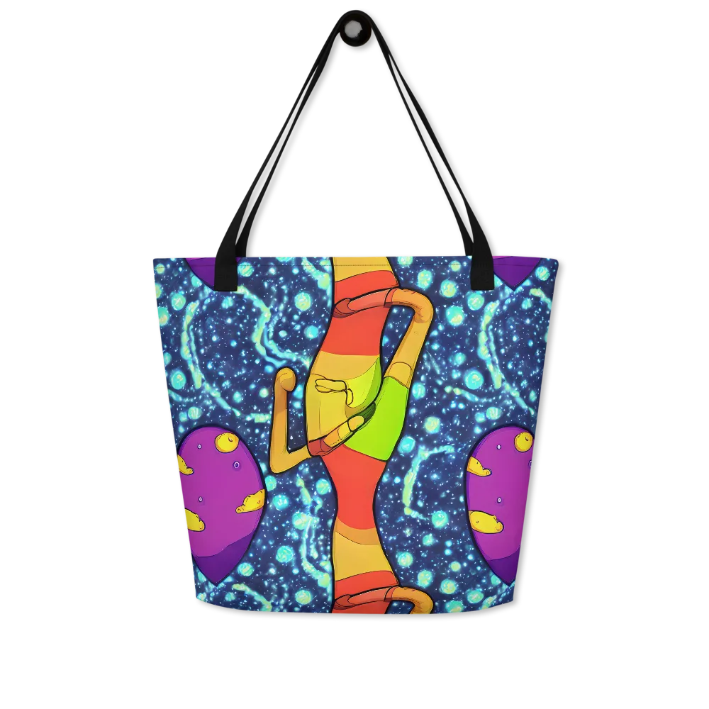 Cosmic Siblings on Large Tote Bag W/ Pocket — Front
