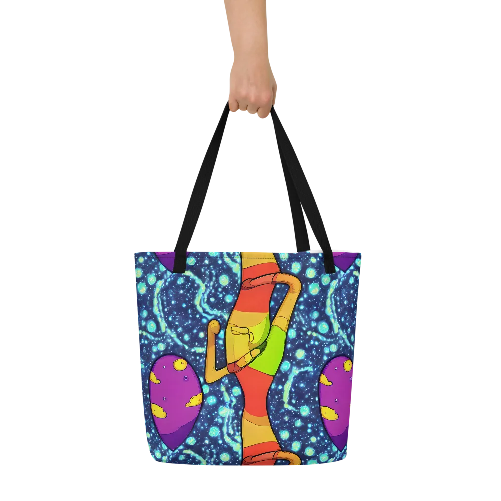 Cosmic Siblings on Large Tote Bag W/ Pocket — Front