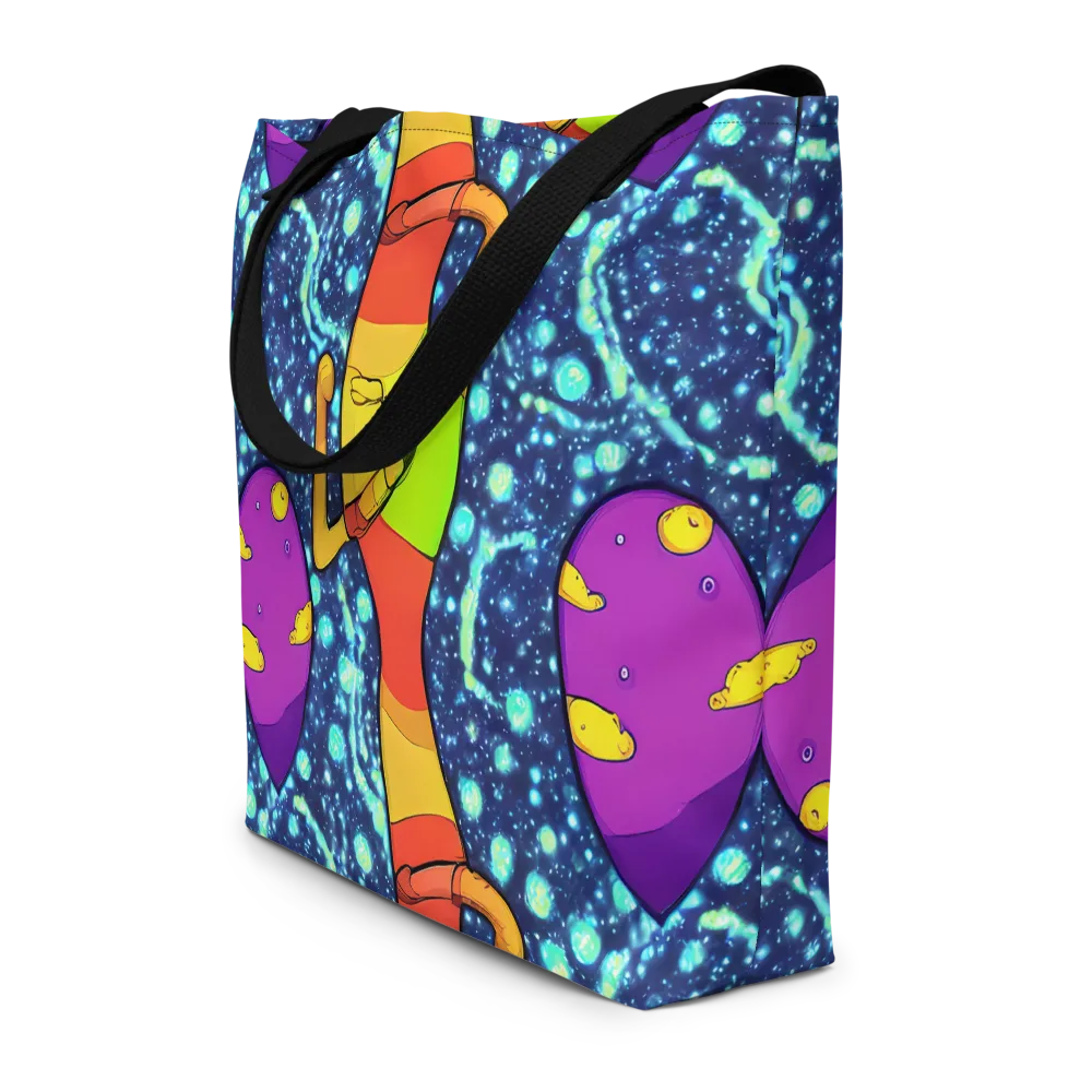Cosmic Siblings on Large Tote Bag W/ Pocket — Front
