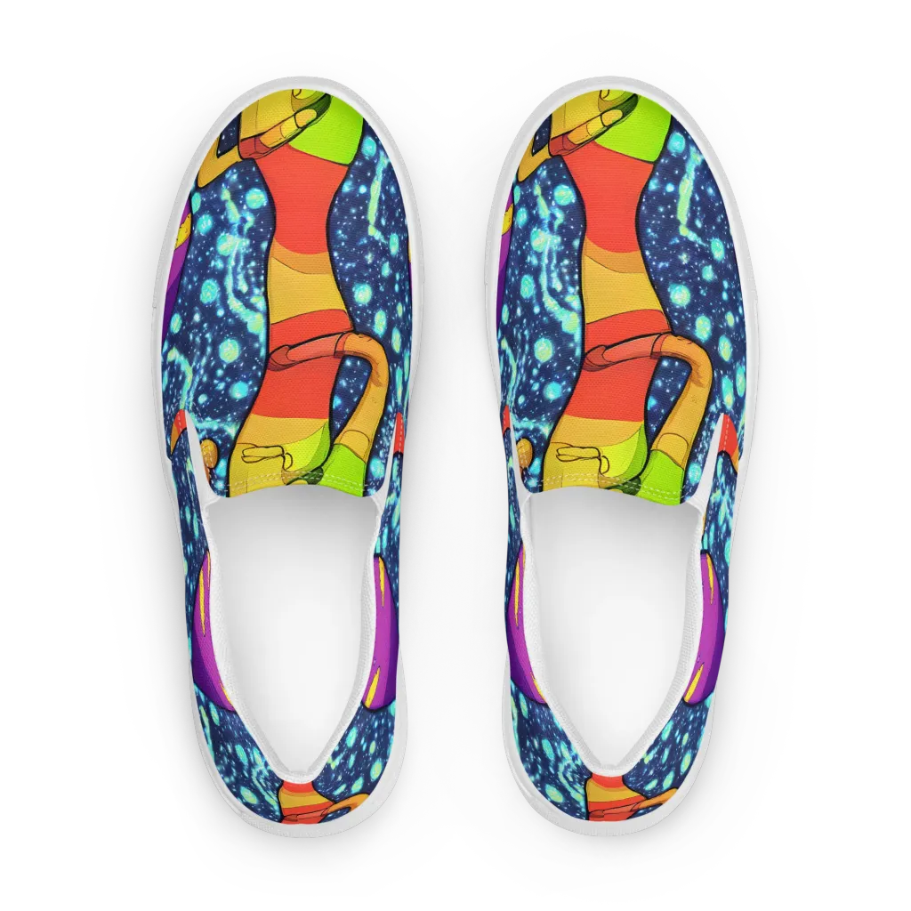 Cosmic Siblings on Women's Slip-On Canvas Shoes — Front