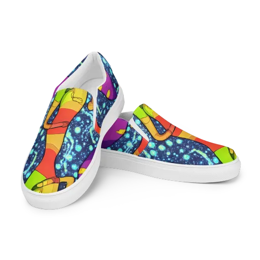 Cosmic Siblings on a Women's Slip-On Canvas Shoes