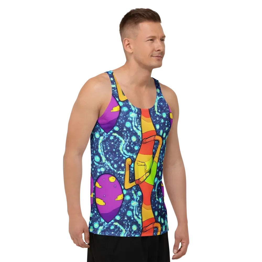 Cosmic Siblings on Men's Tank Top — Right Front