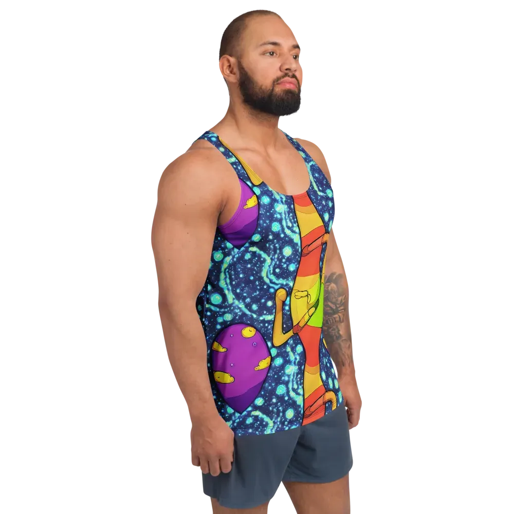 Cosmic Siblings on Men's Tank Top — Right Front