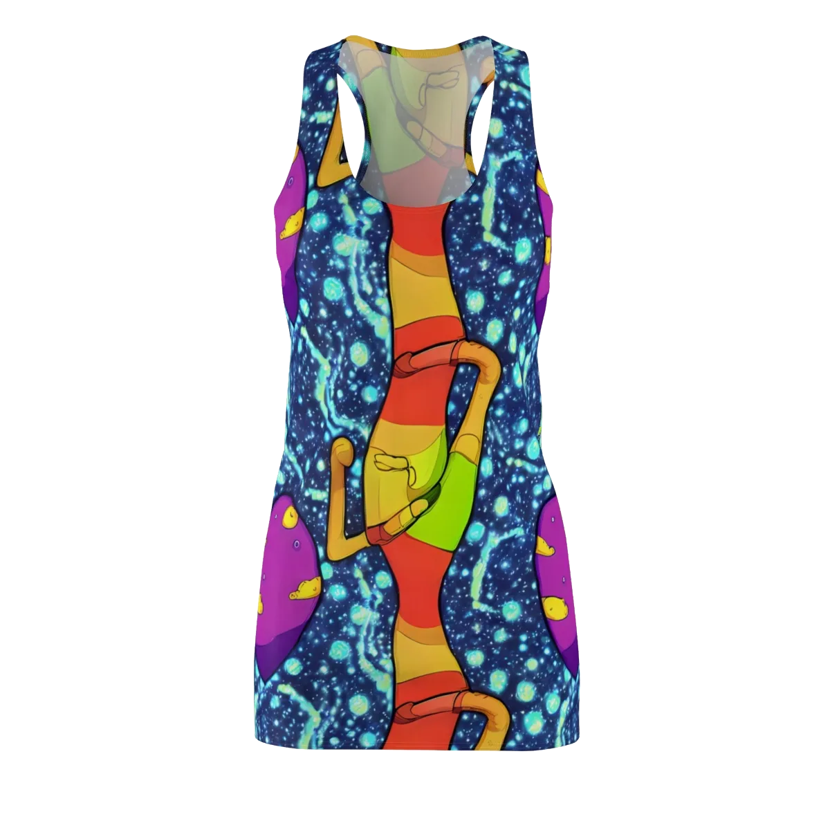 Cosmic Siblings on Racerback Dress — Front