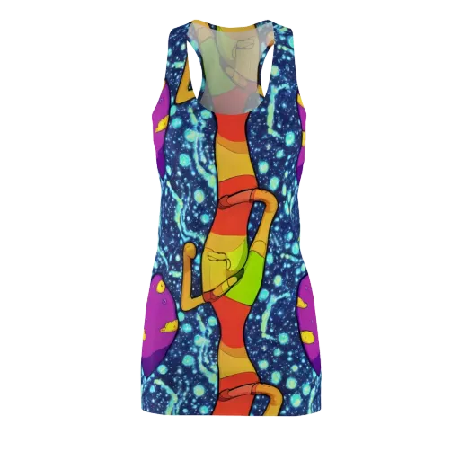 Cosmic Siblings on a Racerback Dress