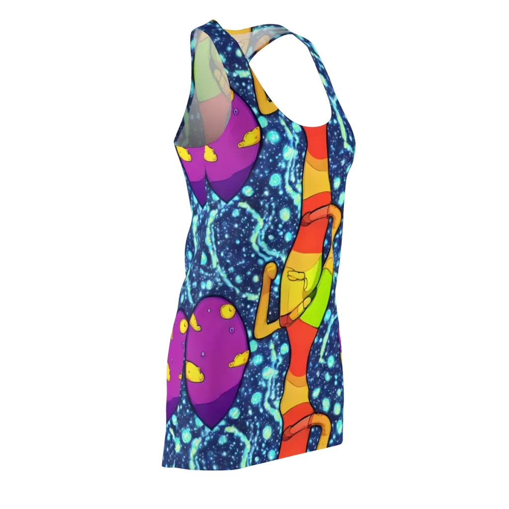 Cosmic Siblings on Racerback Dress — Front Side