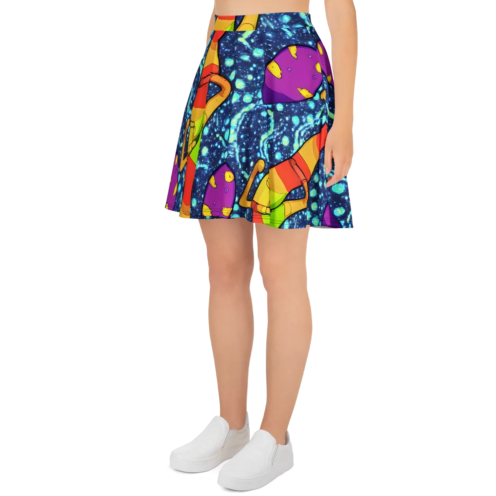 Cosmic Siblings on Skater Skirt — Left
