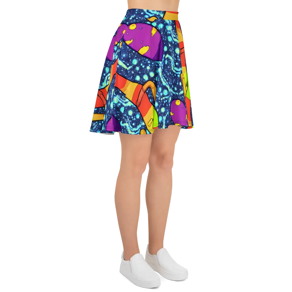 Cosmic Siblings on Skater Skirt — Right