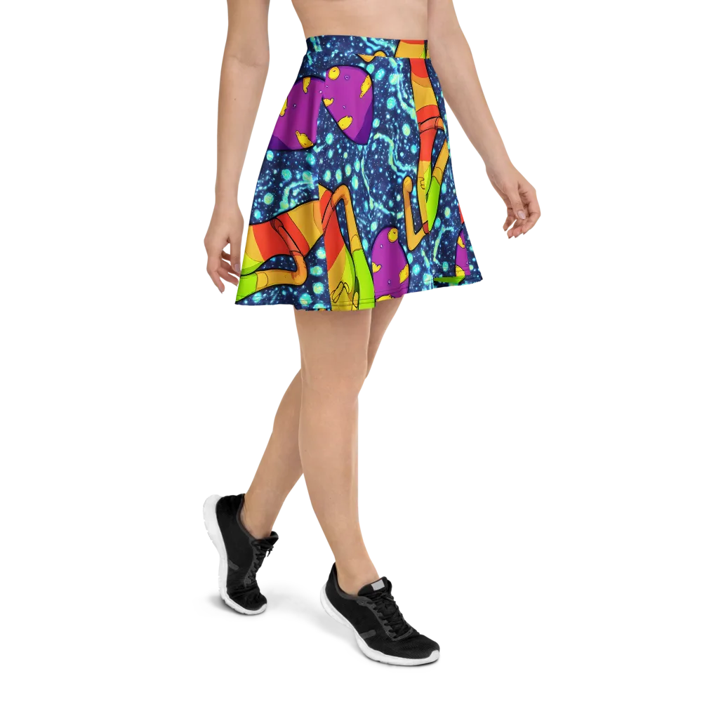 Cosmic Siblings on Skater Skirt — Right