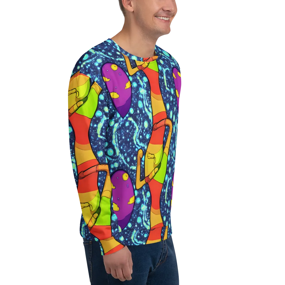 Cosmic Siblings on Sweatshirt — Right Front