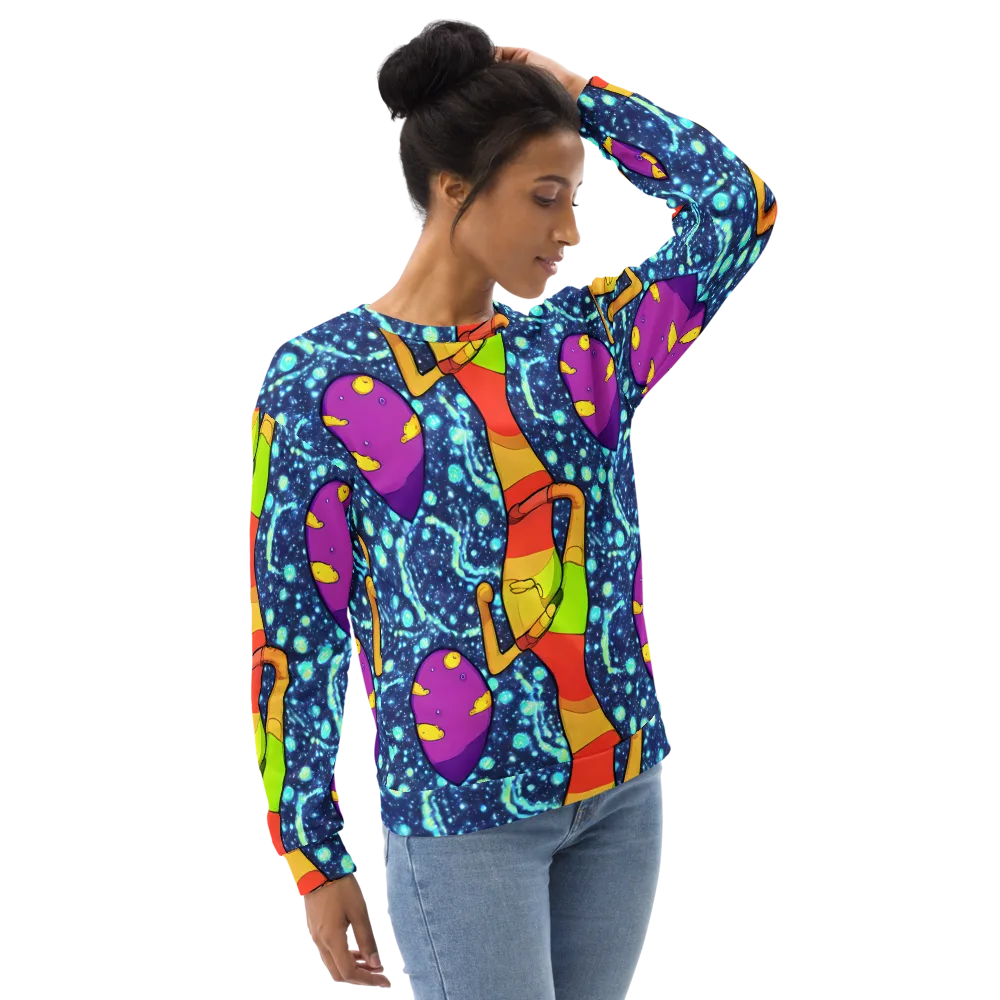 Cosmic Siblings on Sweatshirt — Right Front