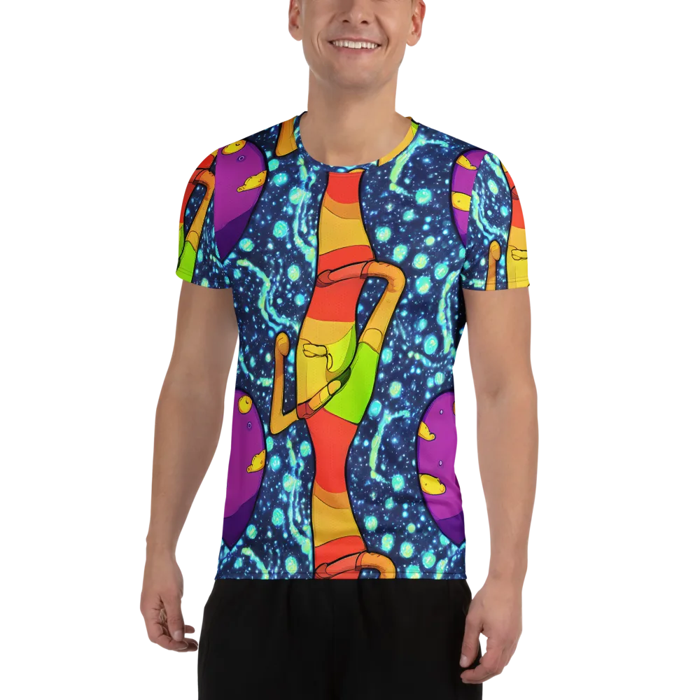 Cosmic Siblings on Men's Athletic T-Shirt — Front