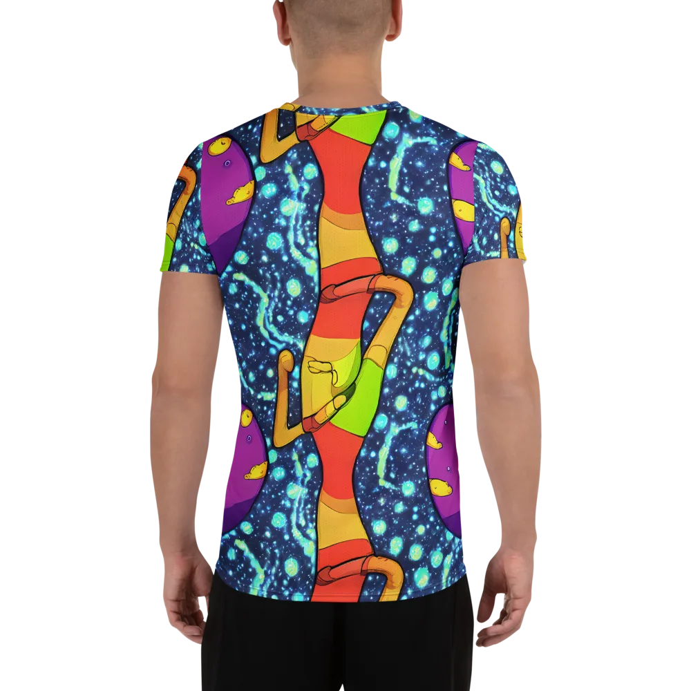Cosmic Siblings on Men's Athletic T-Shirt — Back