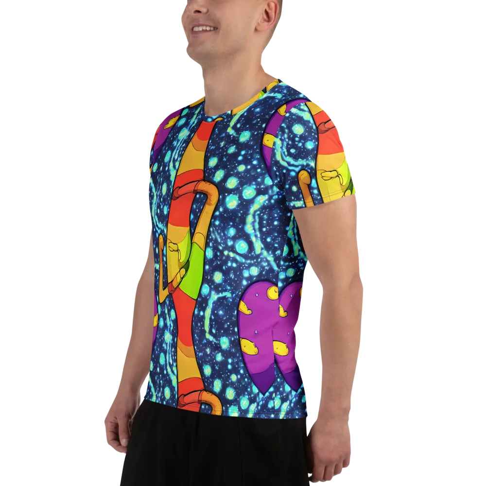 Cosmic Siblings on Men's Athletic T-Shirt — Left