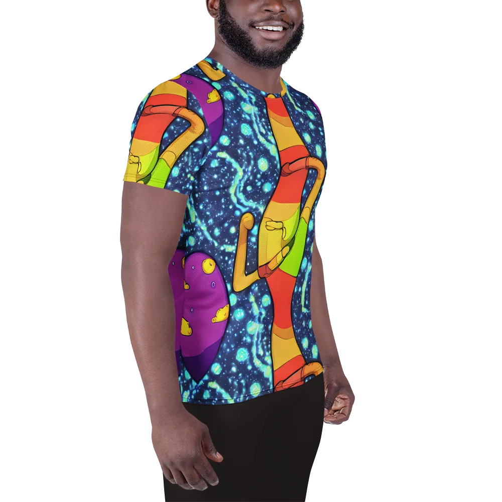 Cosmic Siblings on Men's Athletic T-Shirt — Right