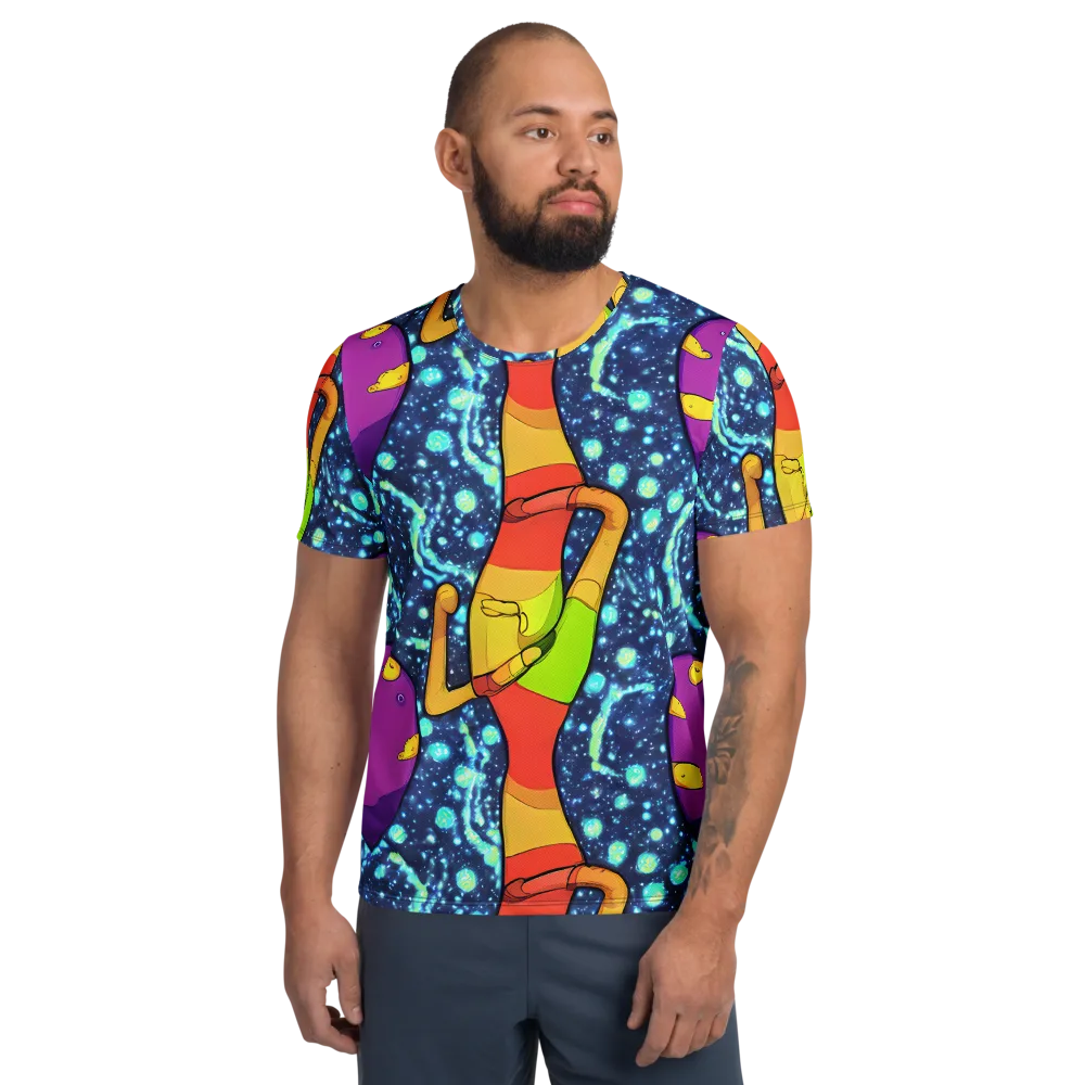 Cosmic Siblings on Men's Athletic T-Shirt — Front
