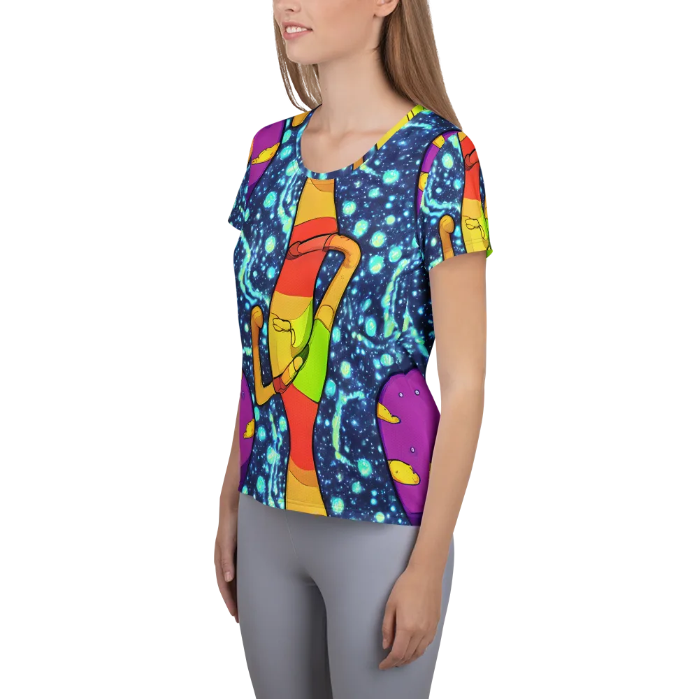 Cosmic Siblings on Women's Athletic T-Shirt — Left