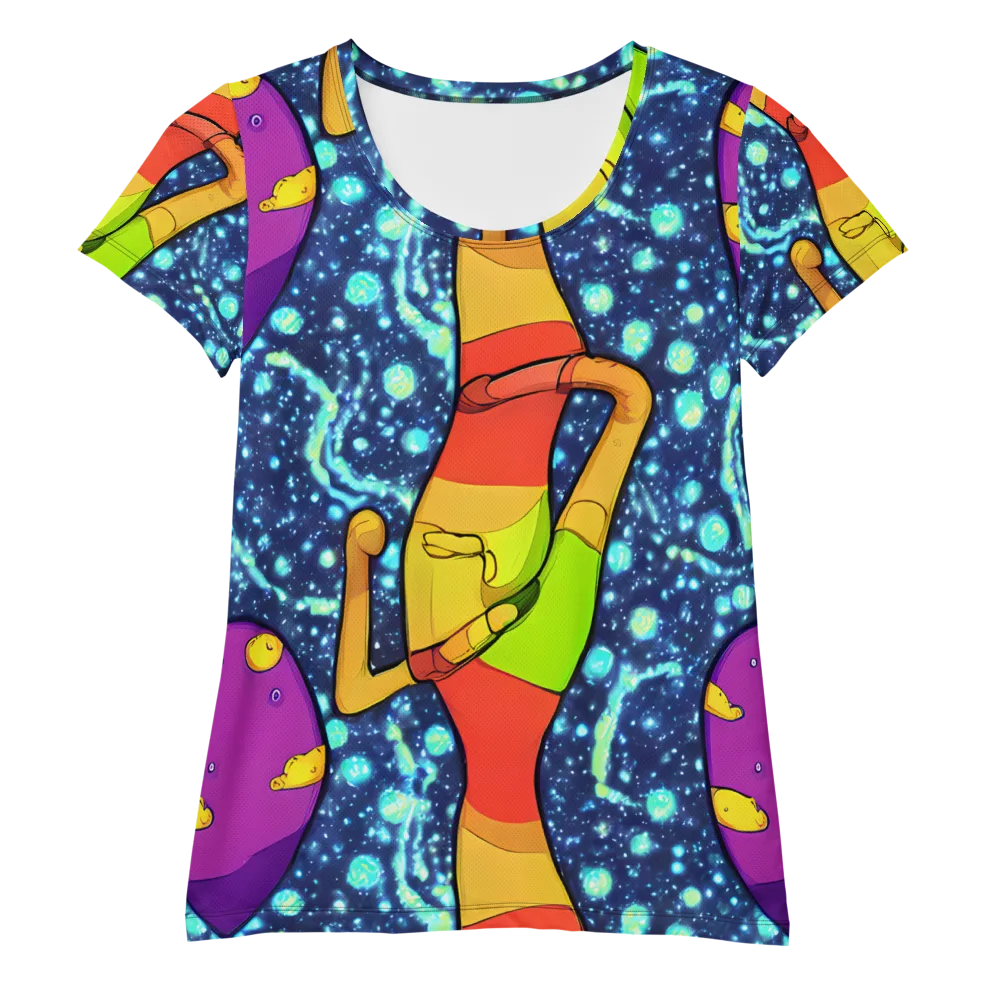 Cosmic Siblings on Women's Athletic T-Shirt — Front