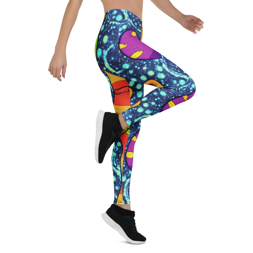 Cosmic Siblings on Leggings — Right