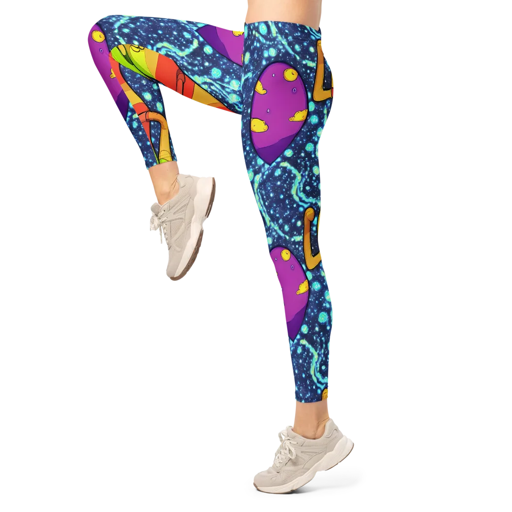Cosmic Siblings on Leggings — Left