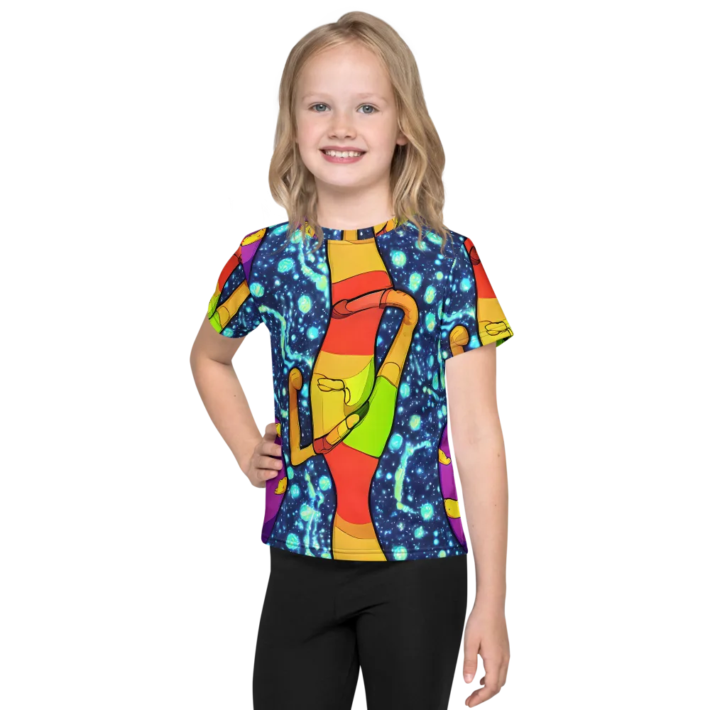 Cosmic Siblings on Kids Crew Neck T-Shirt — Front