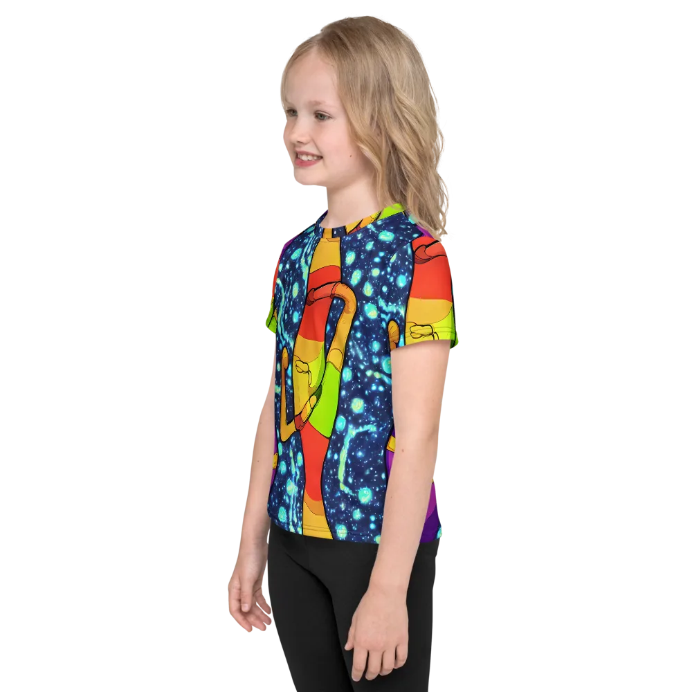 Cosmic Siblings on Kids Crew Neck T-Shirt — Left