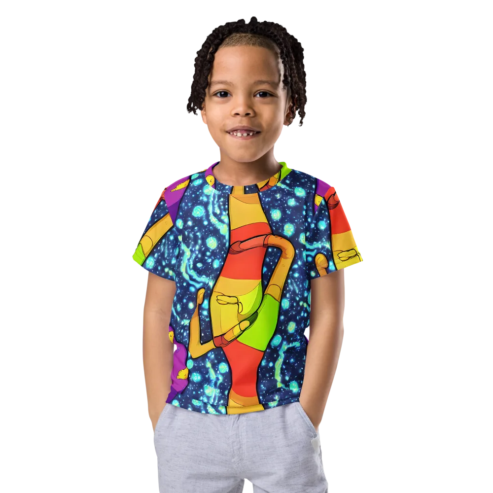 Cosmic Siblings on Kids Crew Neck T-Shirt — Front