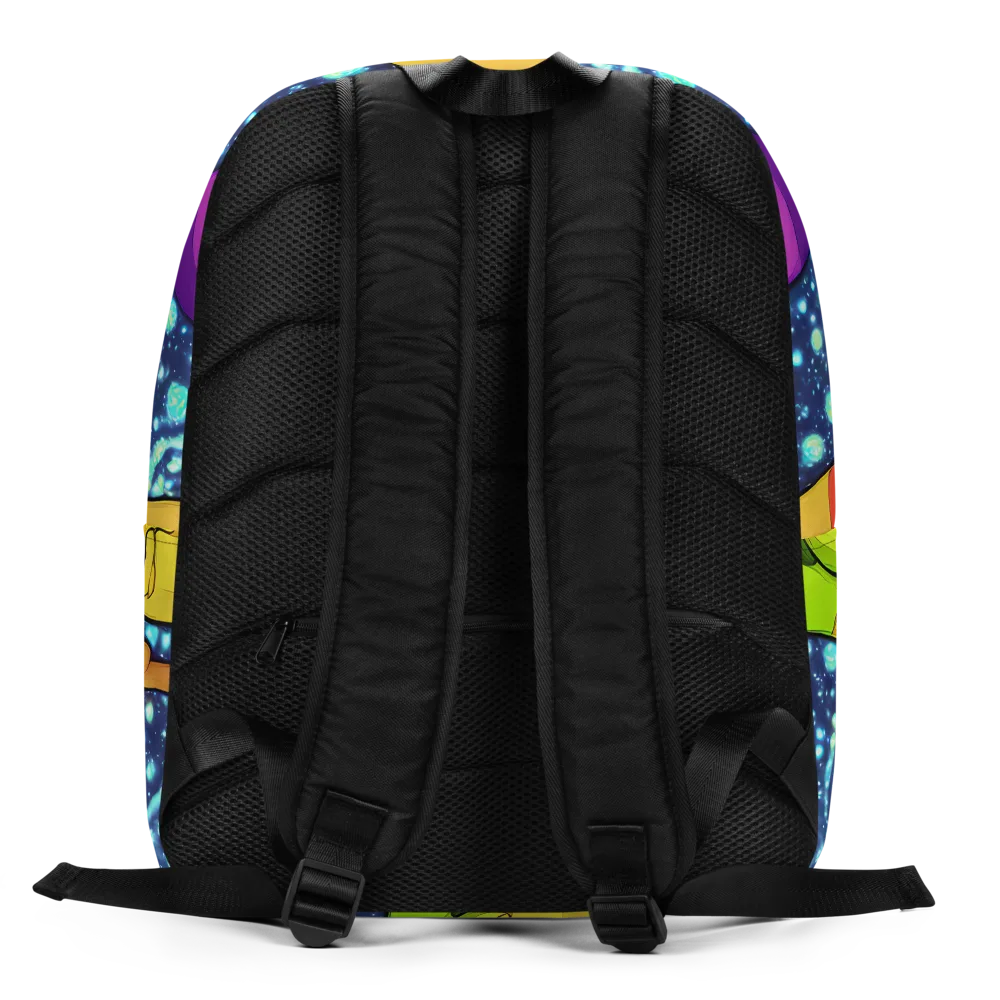Cosmic Siblings on Minimalist Backpack — Back