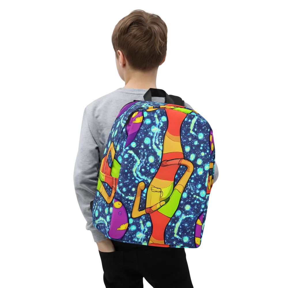 Cosmic Siblings on Minimalist Backpack — Zoomed-in