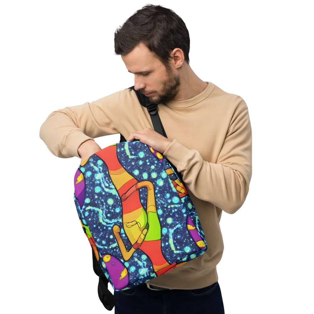 Cosmic Siblings on Minimalist Backpack — Front