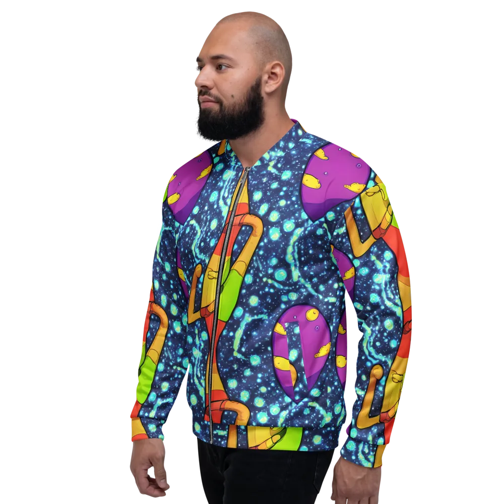 Cosmic Siblings on Bomber Jacket — Left
