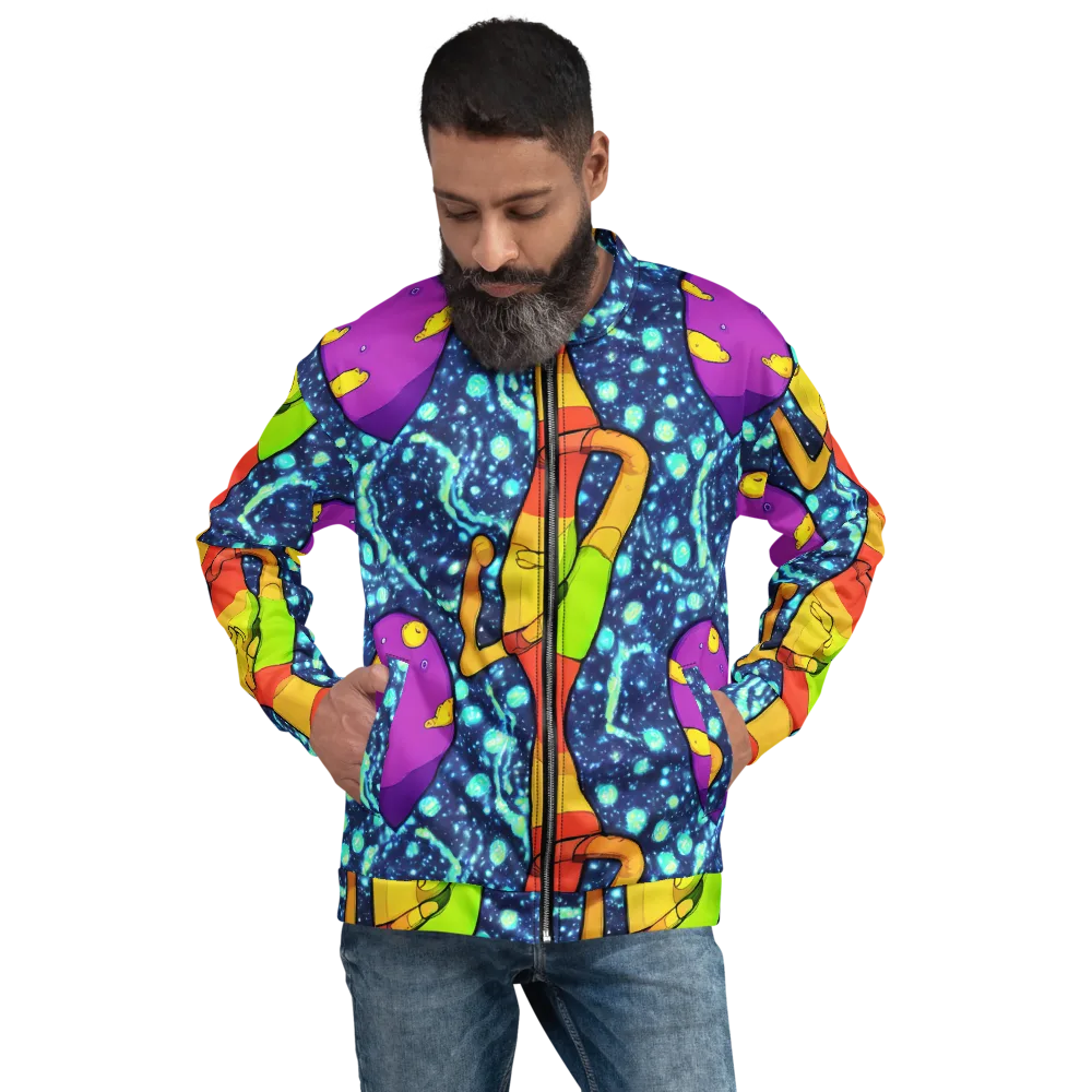 Cosmic Siblings on Bomber Jacket — Front