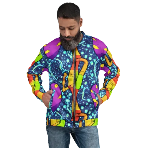Cosmic Siblings on a Bomber Jacket