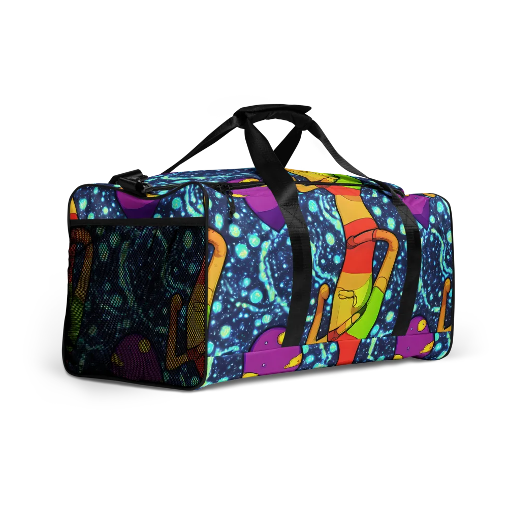 Cosmic Siblings on Duffle Bag — Right Front