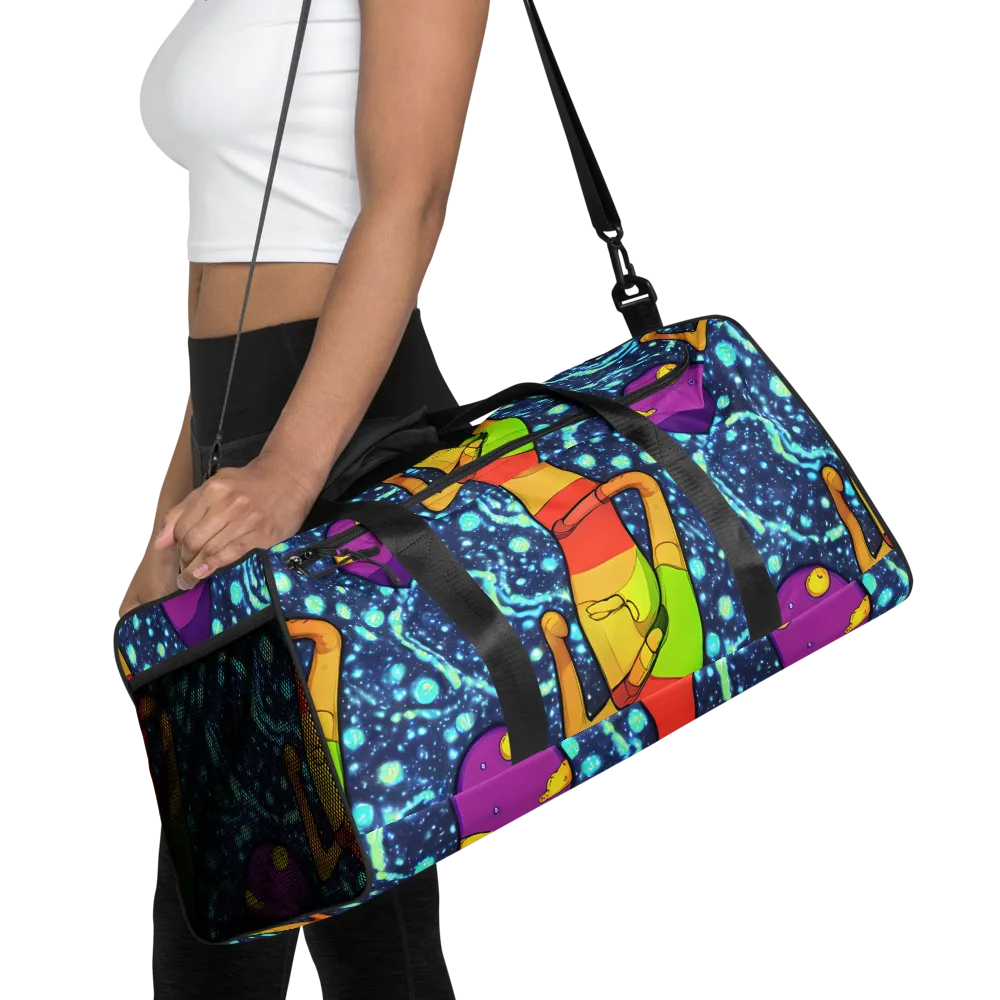 Cosmic Siblings on Duffle Bag — Front