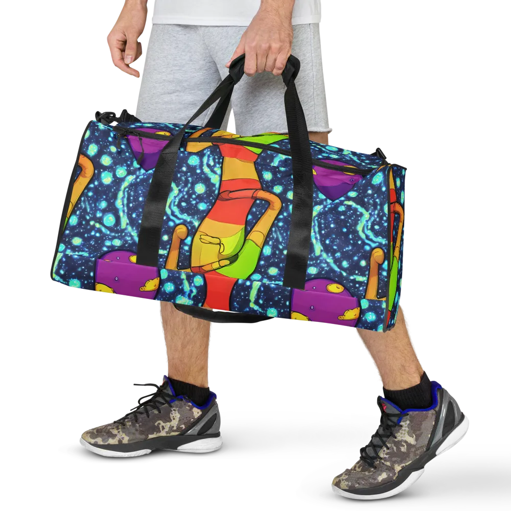 Cosmic Siblings on Duffle Bag — Front