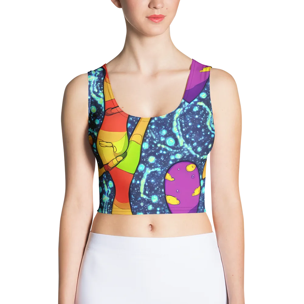 Cosmic Siblings on Crop Top — Front