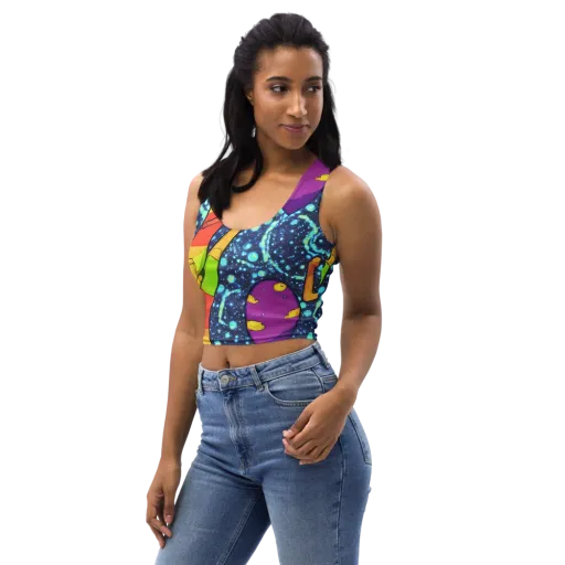 Cosmic Siblings on a Crop Top