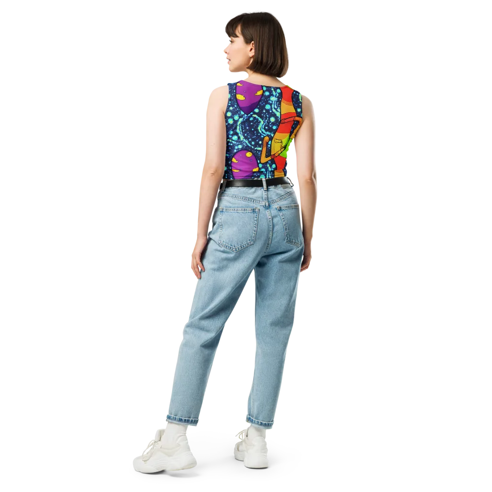 Cosmic Siblings on Crop Top — Back