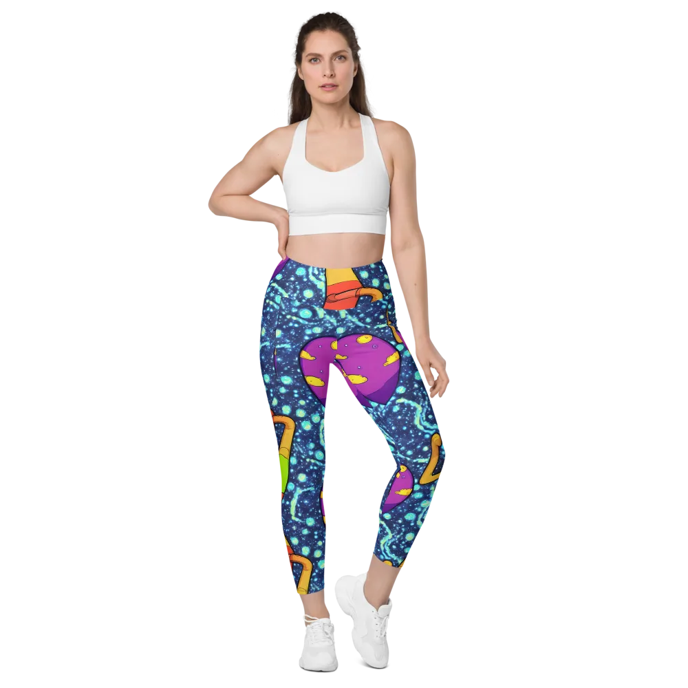 Cosmic Siblings on Leggings with Pockets — Front