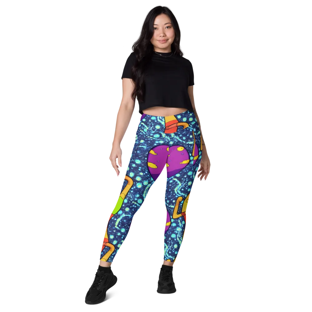 Cosmic Siblings on Leggings with Pockets — Front