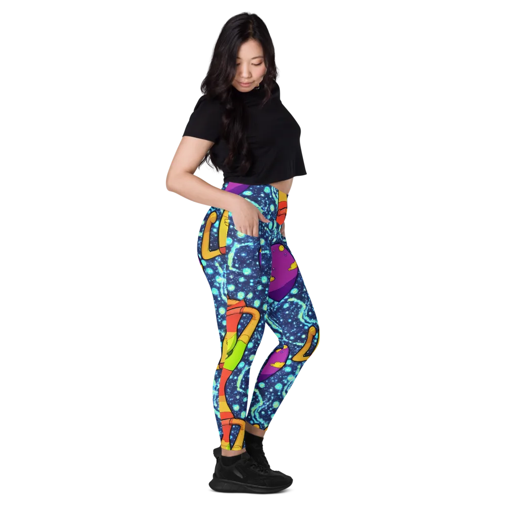 Cosmic Siblings on Leggings with Pockets — Right