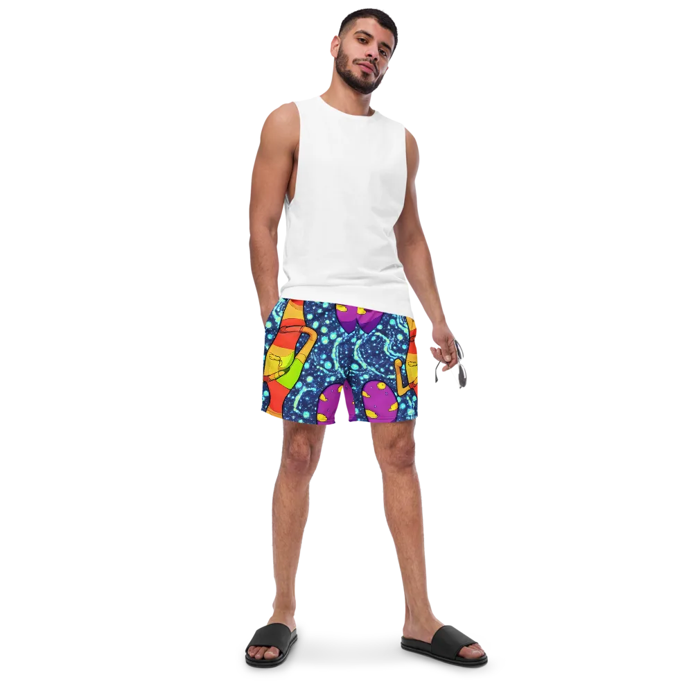 Cosmic Siblings on Swim Trunks — Front
