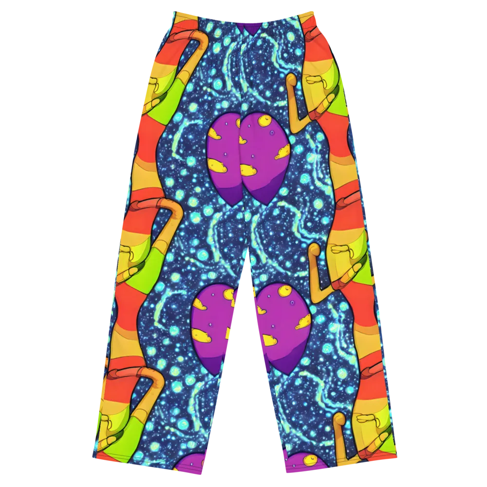 Cosmic Siblings on Wide-Leg Pants — Front
