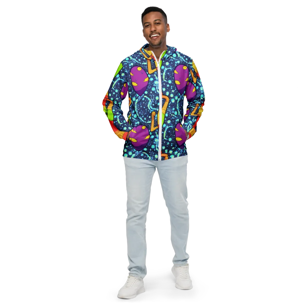 Cosmic Siblings on Men's Windbreaker — Front