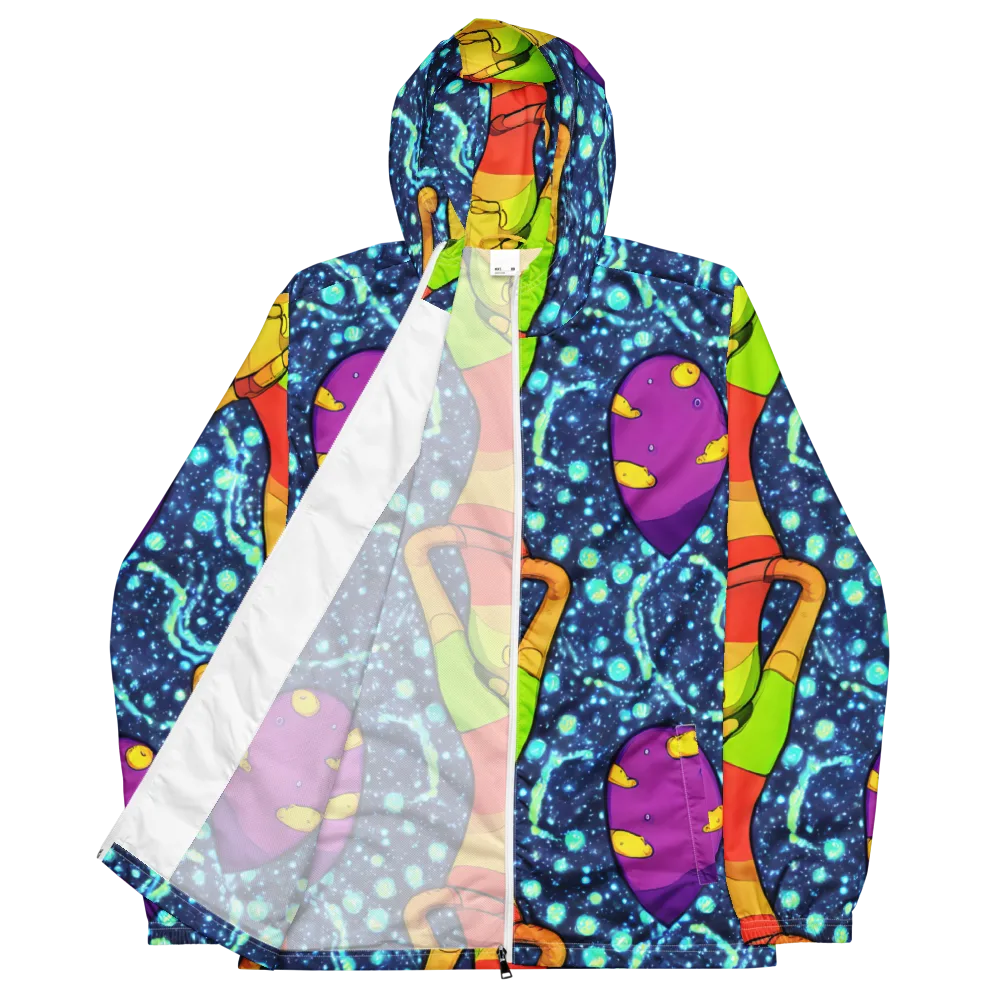 Cosmic Siblings on Men's Windbreaker — Front