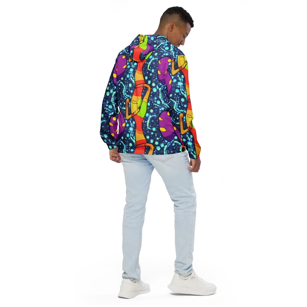Cosmic Siblings on Men's Windbreaker — Back