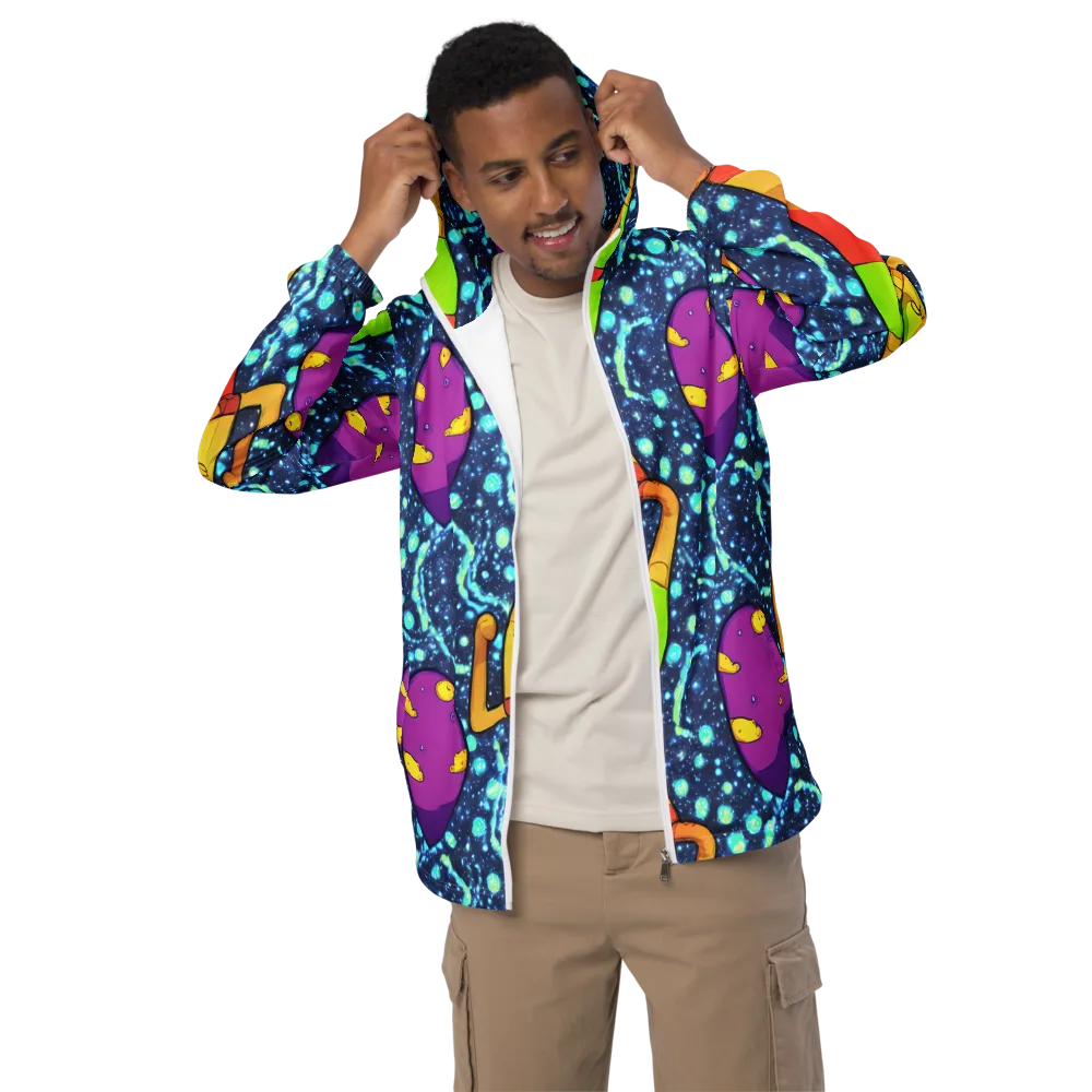 Cosmic Siblings on Men's Windbreaker — Front