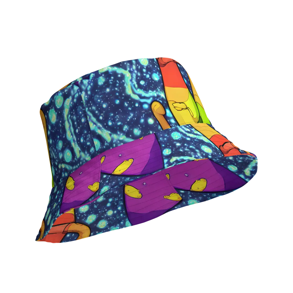 Cosmic Siblings on Reversible Bucket Hat — Product details Outside
